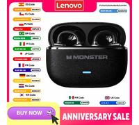 Écouteurs Bluetooth 6.0 Monster MQT65 OWS, qualité sonore HiFi, appels HD, écouteurs sans fil, clip d'oreille, suppression du bruit, écouteurs sportifs MQT65 Black