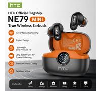 Écouteurs Bluetooth 6.0 TWS HTC NE79 avec traduction IA 135 langues, suppression du bruit ENC, son stéréo HiFi et écran LED Black
