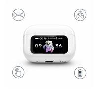 Écouteurs Bluetooth A9 Pro - Écran LCD tactile, ANC 84dB - Pour jeu et musique - Blanc