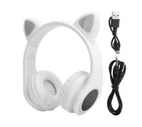 Écouteurs Bluetooth adorables à motif chat, design pliable et confortable pour un transport facile, lumières LED clignotantes pour illuminer votre