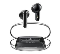 Écouteurs Bluetooth AWEI T85 ENC TWS avec station d'accueil, noirs