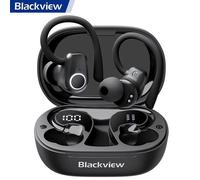 Ecouteurs Bluetooth Blackview Airbuds 60 Bluetooth 5.3 Sans fil Sport avec ENC mic et Boîtier de charge,IPX4 étanche - Noir