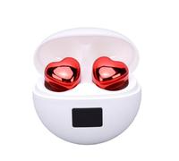Écouteurs Bluetooth, Conception de Cœur Mignon, Fonction de Suppression du Bruit pour Les Filles Mélomanes (Rouge)