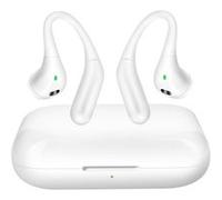 LinQ Écouteurs Bluetooth Crochet d'Oreille avec Microphone Blanc