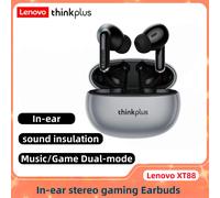 Écouteurs Bluetooth intra-auriculaires Lenovo Thinkplus XT88 avec deux microphones, réduction de bruit stéréo, basses HIFI, écouteurs tactiles Black