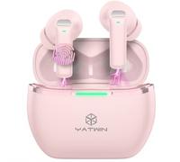Écouteurs Bluetooth Intra-Auriculaires YATWIN sans Fil avec Appel ENC HD, Charge sans Fil, Réduction Active du Bruit, 6 Microphones, Batterie de 32 Heures, Basses Profondes dans Les Oreilles, Rose