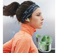 Écouteurs Bluetooth Jacenvly en liquidation : Casque Bluetooth transparent et élégant, léger et sans fil, pour le jeu, avec réduction de bruit.