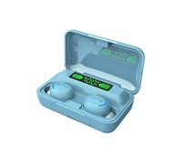 Ecouteurs Bluetooth Jaunes LED Affichage Digital Réduction Bruit Longue Autonomie Bleu