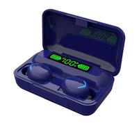 Ecouteurs Bluetooth Jaunes LED Affichage Digital Réduction Bruit Longue Autonomie Bleu Foncé YONIS