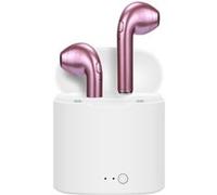 Ecouteurs bluetooth LD-I7S rose avec boitier de charge rose