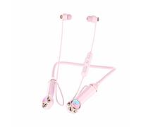 Écouteurs Bluetooth magnétiques à suspendre au cou, éclairage RVB, coque spatiale mignonne en métal, rose