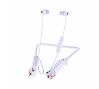 Écouteurs Bluetooth magnétiques à suspension au cou, éclairage RVB, coque spatiale mignonne en métal, violet