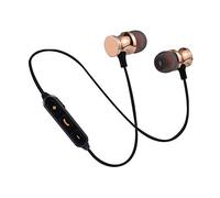 Ecouteurs Bluetooth Metal pour IPHONE 11 sans Fil Telecommande Son Main Libre Intra AURICULAIRE Universel (Or)