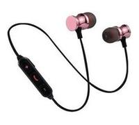 Ecouteurs bluetooth metal pour "iphone 13 mini" sans fil telecommande son main libre intra auriculaire universel (rose) Rose G