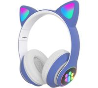 Écouteurs Bluetooth pliables avec arceau réglable et design circum-aural confortable, oreillettes portables avec éclairage LED pour les voyages et