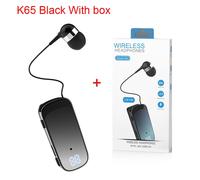Écouteurs Bluetooth portables rétractables sans fil,écouteurs de sport,batterie 20h,vibration,écouteurs d'affaires,téléphone de sauna,K65,PK,K55,F920,dernier cri - Type Black with box