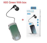 Écouteurs Bluetooth portables rétractables sans fil,écouteurs de sport,batterie 20h,vibration,écouteurs d'affaires,téléphone de sauna,K65,PK,K55,F920,dernier cri - Type Green with box