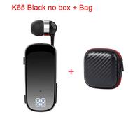 Écouteurs Bluetooth portables rétractables sans fil,écouteurs de sport,batterie 20h,vibration,écouteurs d'affaires,téléphone de sauna,K65,PK,K55,F920,dernier cri - Type Black no box-Bag