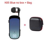 Écouteurs Bluetooth portables rétractables sans fil,écouteurs de sport,batterie 20h,vibration,écouteurs d'affaires,téléphone de sauna,K65,PK,K55,F920,dernier cri - Type Blue no box-Bag