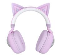Écouteurs Bluetooth pour Enfants, avec Lumières RGB, Design élégant en Forme d'oreille de Chat, Son Stéréo HiFi, pour L'école et Les Ordinateurs Portables, 20 Heures de Récréation (Purple)