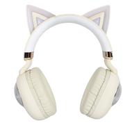 Écouteurs Bluetooth pour Enfants, avec Lumières RGB, Design élégant en Forme d'oreille de Chat, Son Stéréo HiFi, pour L'école et Les Ordinateurs Portables, 20 Heures de Récréation (Kaki)