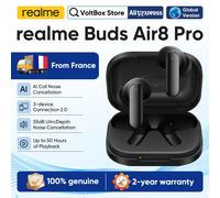 Écouteurs Bluetooth realme Buds Air 8 Pro pour smartphone 5G realme 16 Pro Plus realme GT 7T Version Europe Casque sans fil 2026 Nouveauté Master White