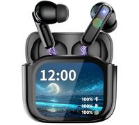 Ecouteurs Bluetooth sans Fil, 48H Casque Bluetooth 5.4 avec Écran Tactile Multifonction, Mini Ecouteur Sommeil avec Appels clairs, HiFi Stéréo/Mode 5 EQ/Contrôle Tactile/IPX5 Étanche Oreillette, Noir