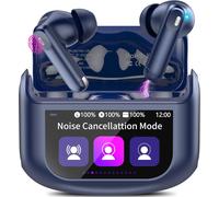 Ecouteurs Bluetooth sans Fil, 48H ¿¿couteur Bluetooth 5.4 avec ¿¿cran Tactile Multifonction, St¿¿r¿¿o Immersif Ecouteurs sans Fil avec R¿¿duction du Bruit ANC/ENC/Mode Transparence , C¿¿ramique Blanc