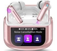 Ecouteurs Bluetooth sans Fil, 48H ¿¿couteur Bluetooth 5.4 avec ¿¿cran Tactile Multifonction, St¿¿r¿¿o Immersif Ecouteurs sans Fil avec R¿¿duction du Bruit ANC/ENC/Mode Transparence , C¿¿ramique Blanc
