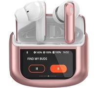 Ecouteurs Bluetooth sans Fil, 48H Écouteur Bluetooth 5.4 avec Écran Tactile Multifonction, IPX7 Étanche Stéréo Immersif Ecouteurs sans Fil avec Réduction du Bruit ANC/ENC/Mode Transparence, Rose