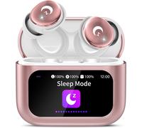 Ecouteurs Bluetooth Sans Fil, 48H Ecouteur Sommeil Avec Écran Tactile Multifonction, Casque Bluetooth 5.4 Avec Appels Clairs, Hifi Stéréo/Mode 5 Eq/Contrôle Tactile/Ipx7 Étanche Oreillette, Or Rose