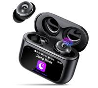 Ecouteurs Bluetooth sans Fil, 48H Mini Ecouteur Sommeil avec Écran Tactile Multifonction, Casque Bluetooth 5.4 avec Appels clairs, HiFi Stéréo/Mode 5 EQ/Contrôle Tactile/IPX7 Étanche Oreillette, Noir