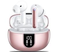 Ecouteurs Bluetooth sans Fil, AOVOCE Casque Bluetooth 5.3 avec 4 ENC Réduction Bruit Mic Écran LED HiFI Son Stéréo 42H Durée Lecture IP6 Étanche Sport Oreillette Contrôle Tactile pour iOS Android Rose