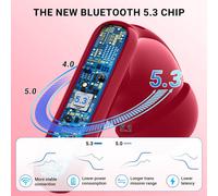 Ecouteurs Bluetooth Sans Fil Casque Bluetooth 5.3 Avec 4 Enc Réduction Bruit Mic Écran Led Hifi Son Stéréo 42H Durée Lecture Ip6 Étanche Sport Oreillette Contrôle Tactile Pour Ios Android Rouge