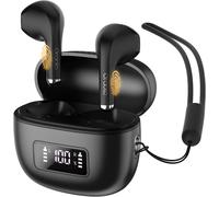 Ecouteurs Bluetooth Sans Fil, Casque Bluetooth 5.4 Avec 4 Enc Réduction Bruit Mic Écran Led Hifi Son Stéréo 30H Durée Lecture Ip6 Étanche Sport Oreillette Contrôle Tactile Pour Ios Android,Noir