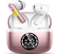 Écouteurs Bluetooth Sans Fil, Casque Bluetooth 5.4 avec suppression du bruit ENC, Ecouteur sans fil HiFi stéréo, 48H Oreillette Bluetooth Contrôle Tactile, Étanche IP7 Sport Pour Android/iOS Or Rose