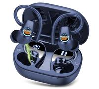 Ecouteurs Bluetooth sans Fil, Casque sans Fil 5.3 HiFi Stéréo, 4 ENC Réduction Antibruit Mic, 40H Durée Lecture, Contrôle Tactile, IP7 Oreillette Bluetooth Écran LED, Headphones pour Android, Bleu