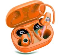 Ecouteurs Bluetooth sans Fil, Casque sans Fil 5.3 HiFi Stéréo, 4 ENC Réduction Antibruit Mic, 40H Durée Lecture, Contrôle Tactile, IP7 Oreillette Bluetooth Écran LED, Headphones pour Android, Orangé