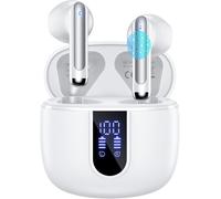 Écouteurs Bluetooth Sans Fil, Casque Sans Fil Bluetooth 5.3 Hi-Fi Stereo Sound, 40 Hours Of Playback And Led Display, Smart Touch Ip7 Waterproof Bluetooth Écouteurs For Ios And Android, Blanc