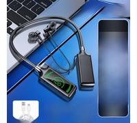 Ecouteurs Bluetooth sans fil de type colier 2024 Édition Speciale pour Karaoké avec fonctionnalité d'affichage et de haute qualité sonore Batterie de longue durée Noir Marbre