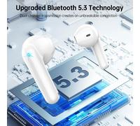 Ecouteurs Bluetooth Sans Fil, Écouteur Bluetooth 5.3 Hi-Fi Son Stéréo Casque Bluetooth Avec Enc Mic, 48 Heures Durée De Lecture Ecouteur Sans Fil Écran Led Oreillette Bluetooth Sport Ip7 Etanche Blan