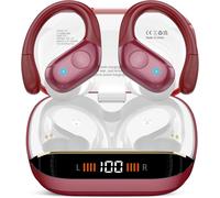 Ecouteurs Bluetooth Sans Fil, Ecouteur Bluetooth 5.4 Stéréo Avec Enc Réduction De Bruit Mic, 75H De Lecture Oreillette Ip7 Étanches Casque Sans Fil Pour Sport Et Running, Rouge[J1490]