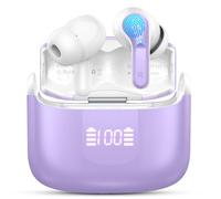 Ecouteurs Bluetooth sans Fil, Écouteur Bluetooth5.3 avec 4 ENC Réduction Bruit Mic, Ecouteur sans Fil HiFi Son Stéréo, 40H Casque Écran LED, IP7 Étanche Sport Oreillette Bluetooth, Violet