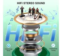 Ecouteurs Bluetooth Sans Fil, Ecouteurs Bluetooth 5.3 Avec Écran Led 42H Durée Lecture Hi-Fi Son Stéréo Réduction De Bruit Enc 4 Mic Contrôle Tactile Ipx7 Étanche Écouteur Pour Ios Android Vert