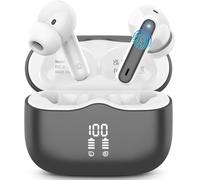 Ecouteurs Bluetooth Sans Fil, Écouteurs Bluetooth 5.3 Hi-Fi Son Stéréo Avec 4 Enc Réduction Antibruit Mic Casque, 40H Récréation, Ip7 Étanche Oreillette, Contrôle Tactil Pour Ios Android, Gris Roncé