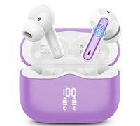 Ecouteurs Bluetooth Sans Fil, Écouteurs Bluetooth 5.3 Hi-FI Son Stéréo avec 4 ENC Réduction Antibruit Mic Casque, 40H Récréation, IP7 Étanche Oreillette, Contrôle Tactil pour iOS Android, Violet
