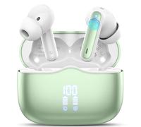 Ecouteurs Bluetooth Sans Fil, Écouteurs Bluetooth 5.3 Hi-FI Stéréo avec 4 ENC Réduction Antibruit Mic Casque, 40H Récréation, Écran LED, IP7 Étanche Oreillette, Contrôle Tactil pour iOS Android, Vert
