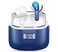 Ecouteurs Bluetooth sans Fil, Écouteurs Bluetooth 5.4 avec 4 ENC Réduction Bruit Mic, Ecouteur sans Fil HiFi Stéréo, 40H Casque Bluetooth Écran LED, IP7 Étanche Sport Oreillette Bluetooth, Bleu Marine