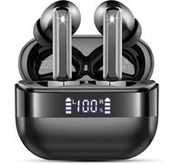 Ecouteurs Bluetooth sans Fil, Écouteurs Bluetooth 5.4, Casque B luetooth HiFi Stéréo, Ecouteurs sans Fil ENC Antibruit Mic, 48H Oreillette B luetooth avec Écran LED, IP7 Étanche pour iOS Android, Noir