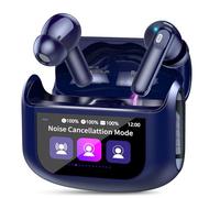 Ecouteurs Bluetooth sans Fil, Écouteurs Bluetooth 5.4 Écran Tactile LED Multifonction avec Mode 5 EQ, 48H Écouteurs sans Fil ANC Réduction du Bruit Mic avec HiFi Stéréo, Casque IP7 Etanche, Bleu